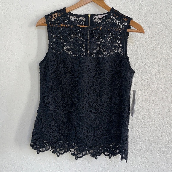 NWT Nanette Lepore Sleeveless Black Lace Top - Picture 3 of 9
